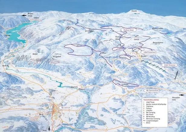 Mapa tras Lifjell Skisenter