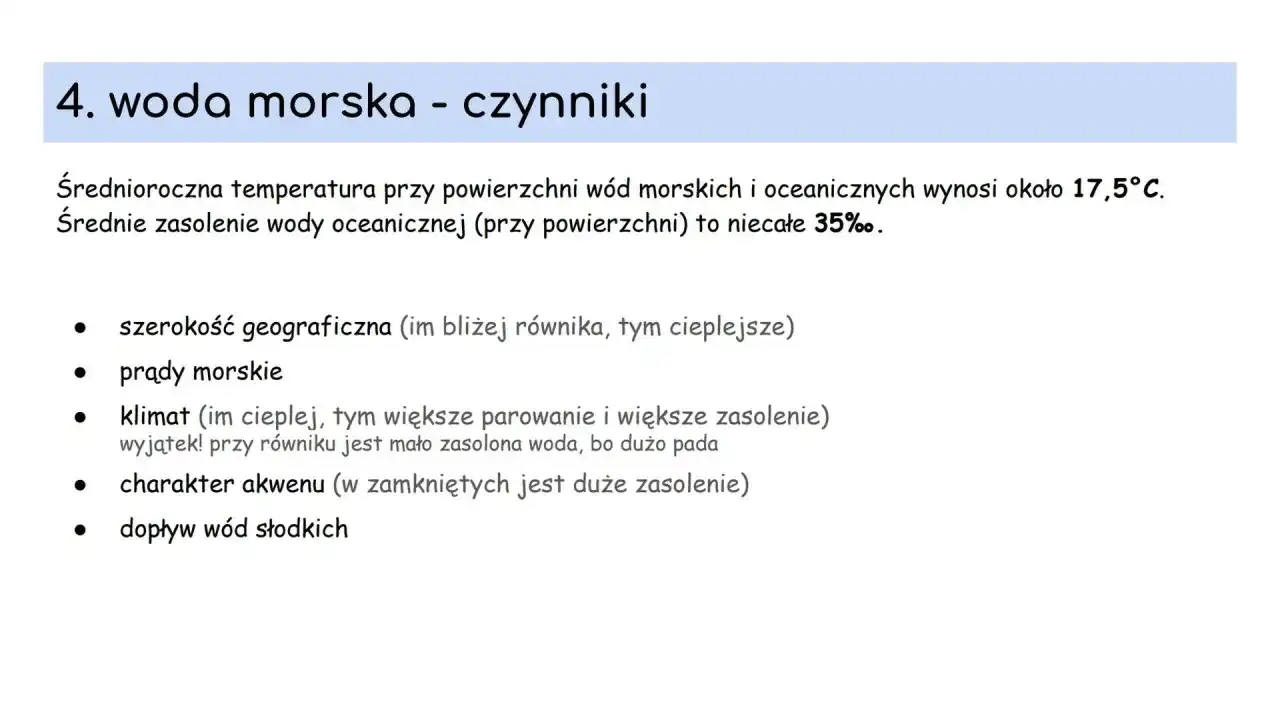 Co wpływa na zasolenie wód? Poznaj kluczowe czynniki