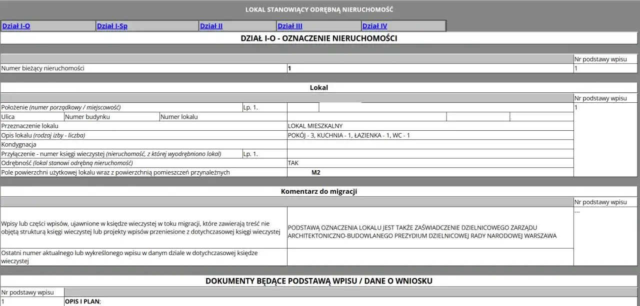 Księga wieczysta mieszkania w bloku - Dowód osobisty nieruchomości