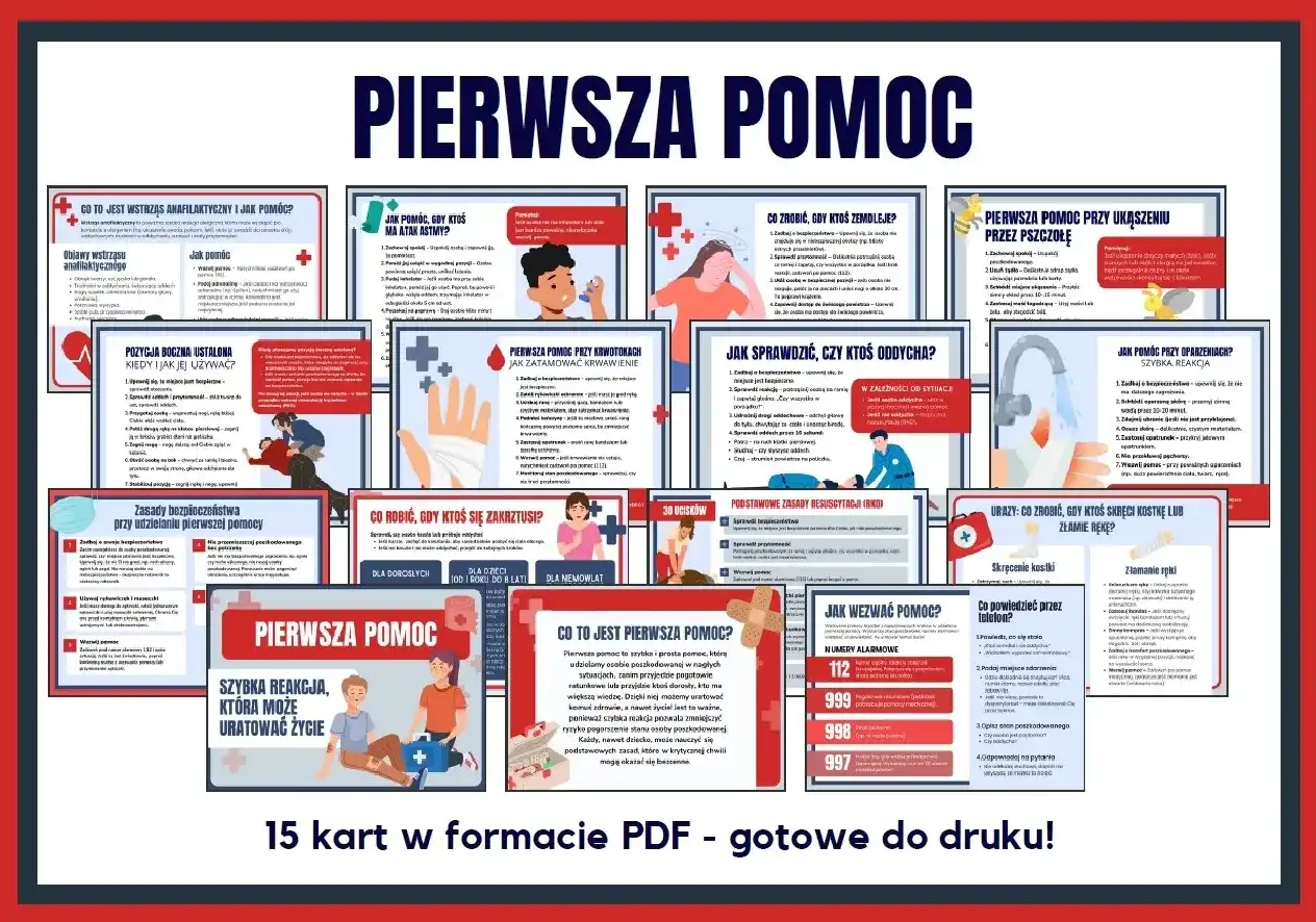 Pierwsza pomoc dla dzieci: karty pracy i jak uczyć bez strachu
