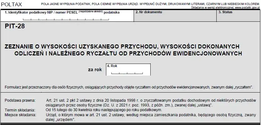 Ryczałt ewidencjonowany: terminy płatności i PIT-28. Sprawdź!
