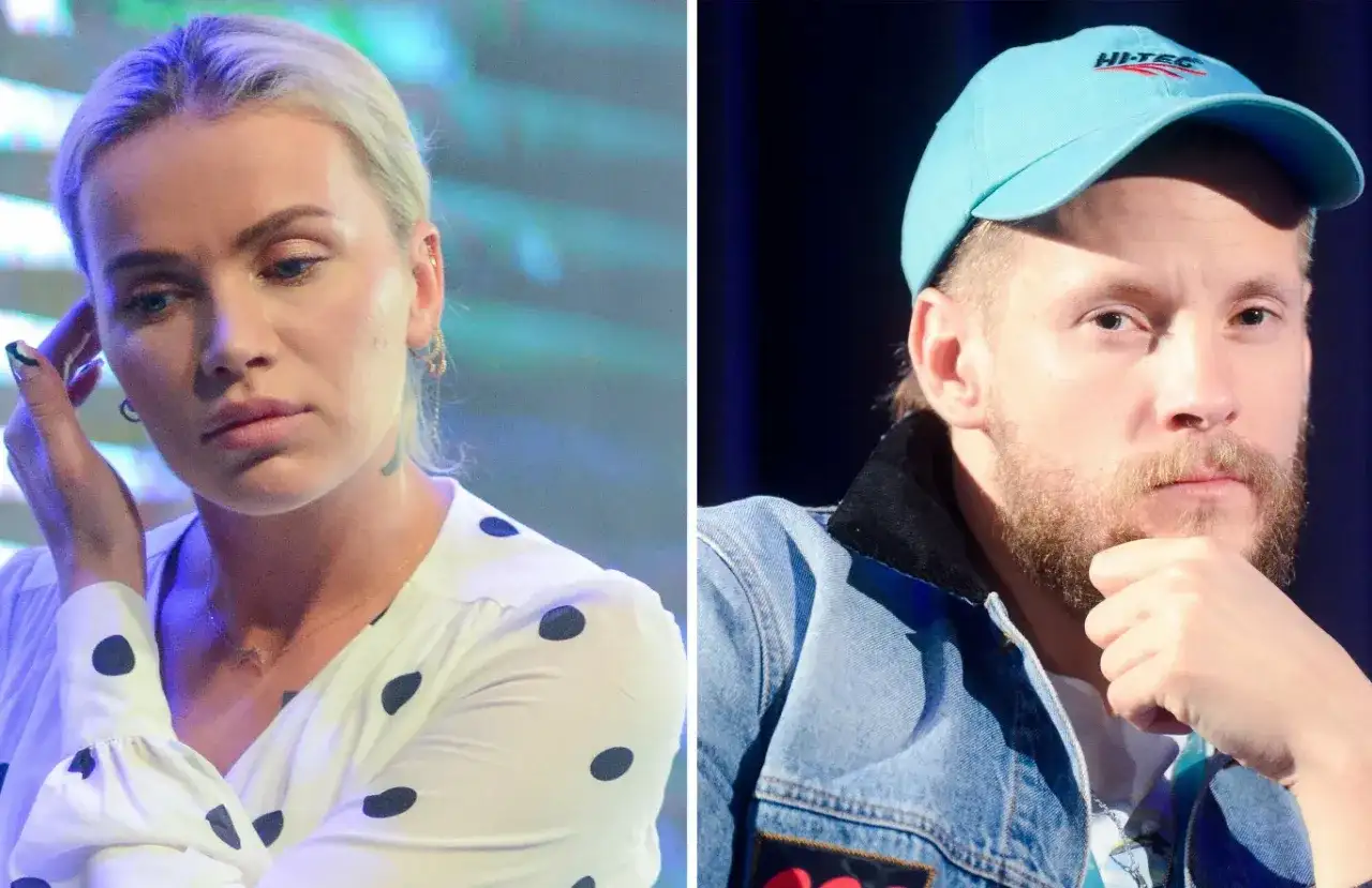 Maffashion i Fabijański na zdjęciu. Ona w białej bluzce w grochy, on w jeansowej kurtce i niebieskiej czapce.