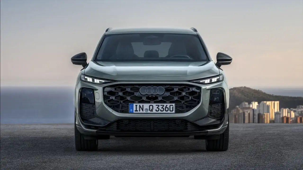 Nowy Audi Q9, SUV z imponującym grillem i nowoczesnymi światłami. Sprawdź audi q9 cena i dostępne konfiguracje.