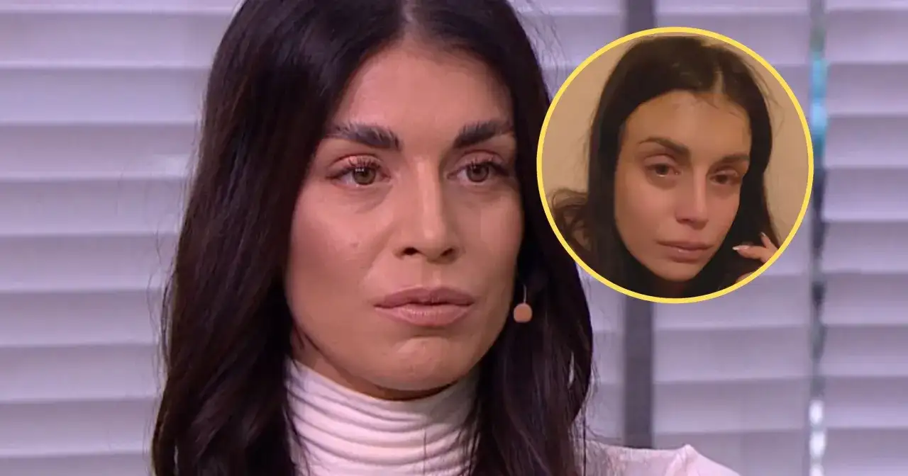 Magdalena Stępień w zbliżeniu, z mniejszym zdjęciem w kółku, gdzie widać jej smutną twarz.