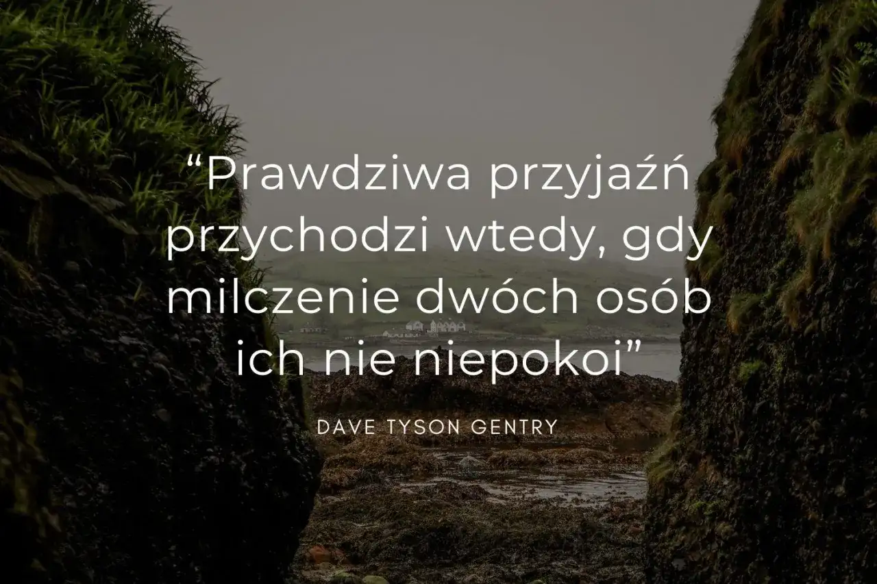 Prawdziwa przyjaźń przychodzi wtedy, gdy milczenie dwóch osób ich nie niepokoi." Dave Tyson Gentry. Cytaty o tym, jak być dla kogoś ważnym.