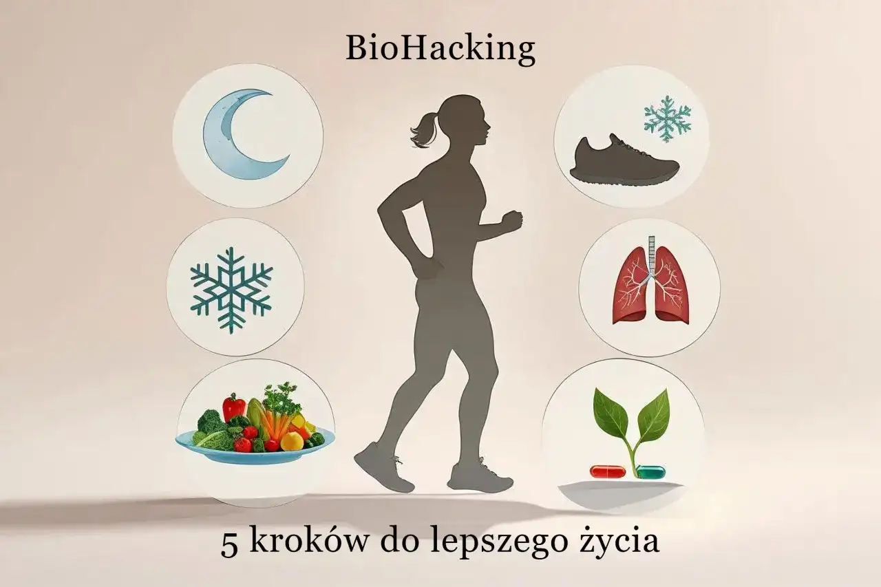 Biohacking: sen, zimno, ruch, odżywianie, suplementy. 5 kroków do lepszego życia.