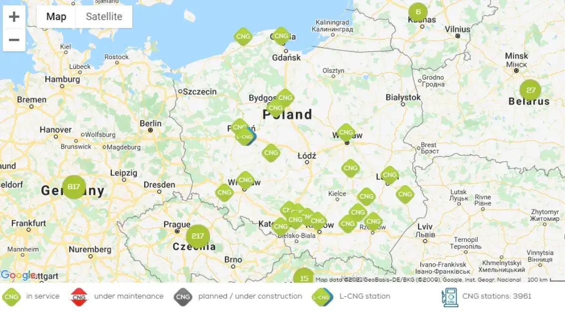 Stacje CNG w Polsce - Gdzie tankować CNG