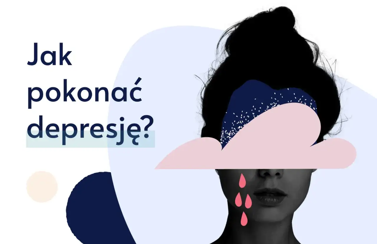 Grafika przedstawia twarz kobiety z chmurą nad głową i różowymi łzami.