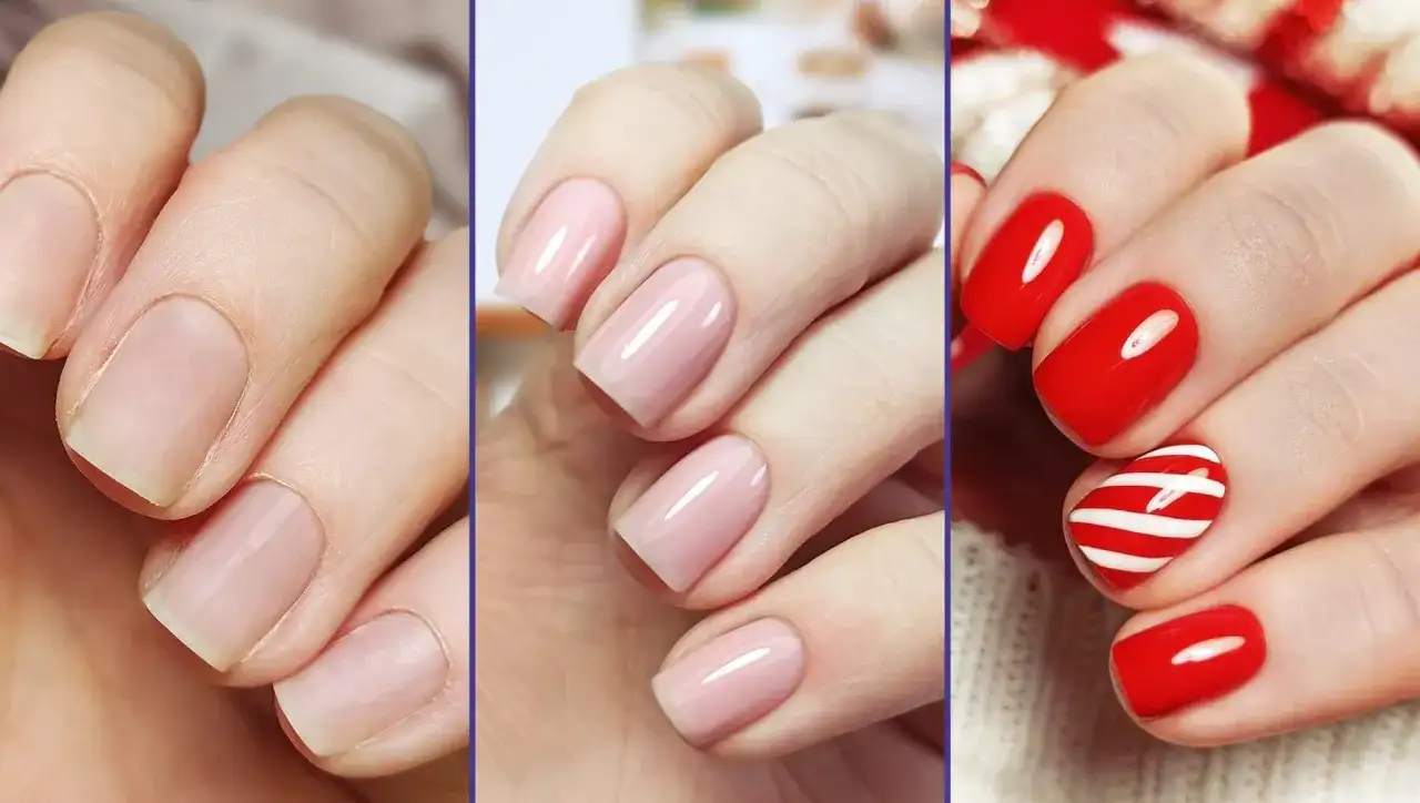 Jak nakładać bazę kauczukową: od naturalnych paznokci, przez różowy manicure, po czerwone zdobienia.