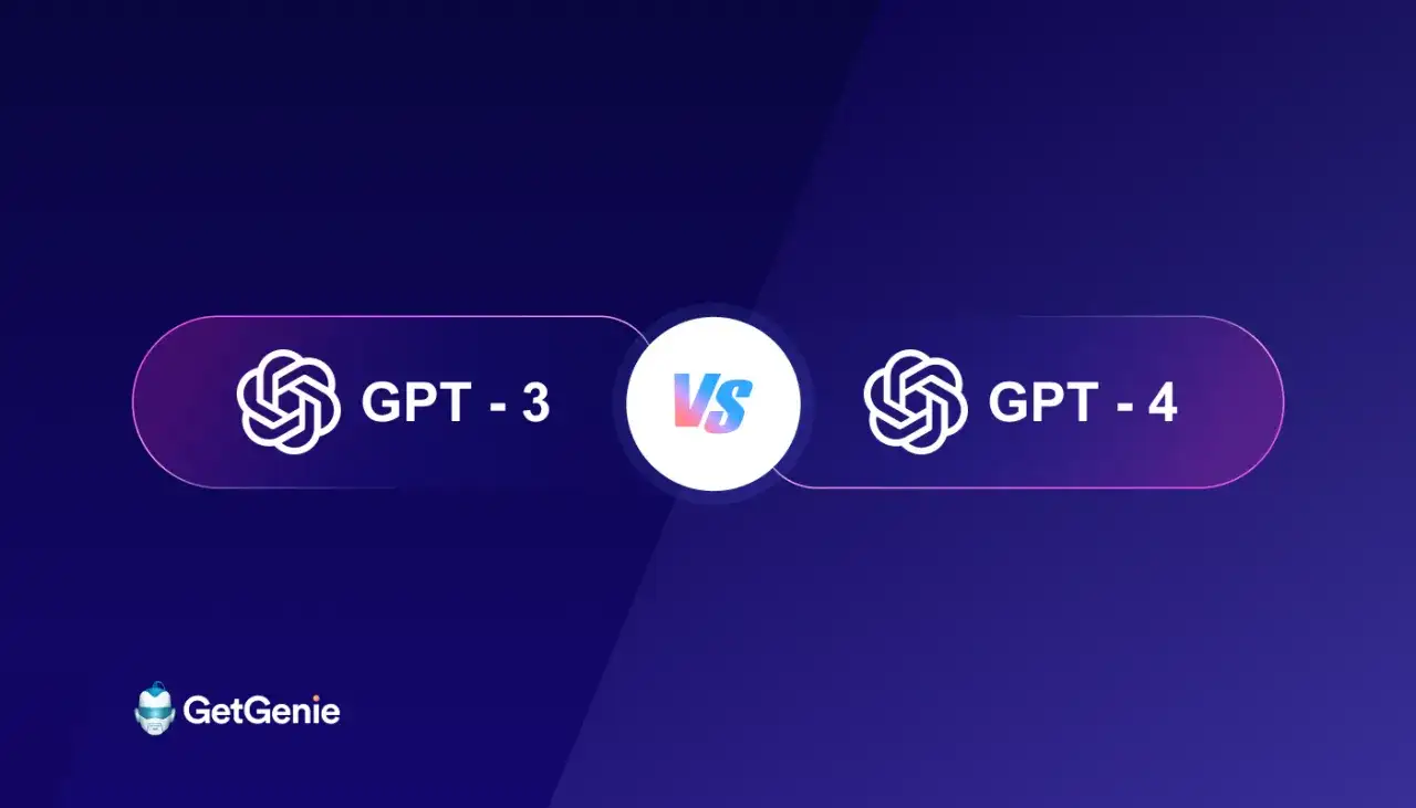 Porównanie GPT-3 vs GPT-4. Dwa modele AI, jeden symbolizuje starszą wersję, drugi nowszą.