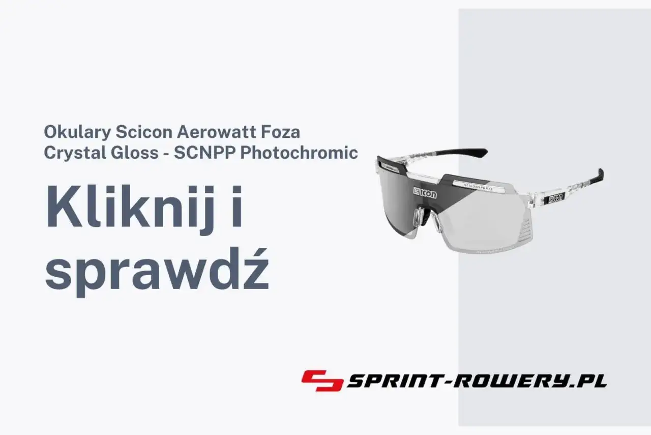 Okulary fotochromowe Scicon Aerowatt Foza Crystal Gloss na białym tle.