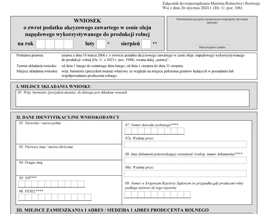 Zwrot akcyzy za paliwo rolnicze: Oświadczenie krok po kroku bez błędów