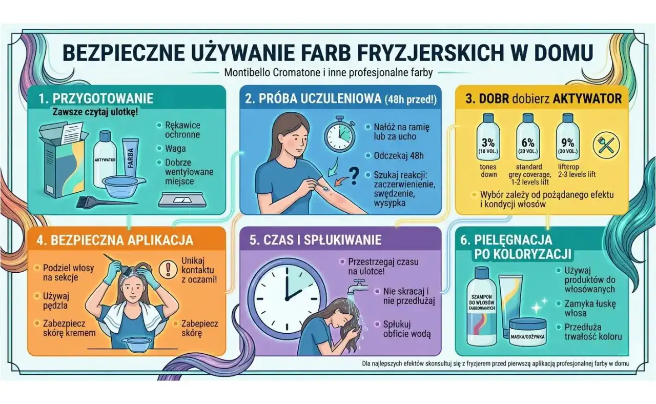 Wybierz odpowiedni aktywator (3%, 6% lub 9%) do farbowania włosów w domu, zależnie od pożądanego efektu i kondycji włosów.