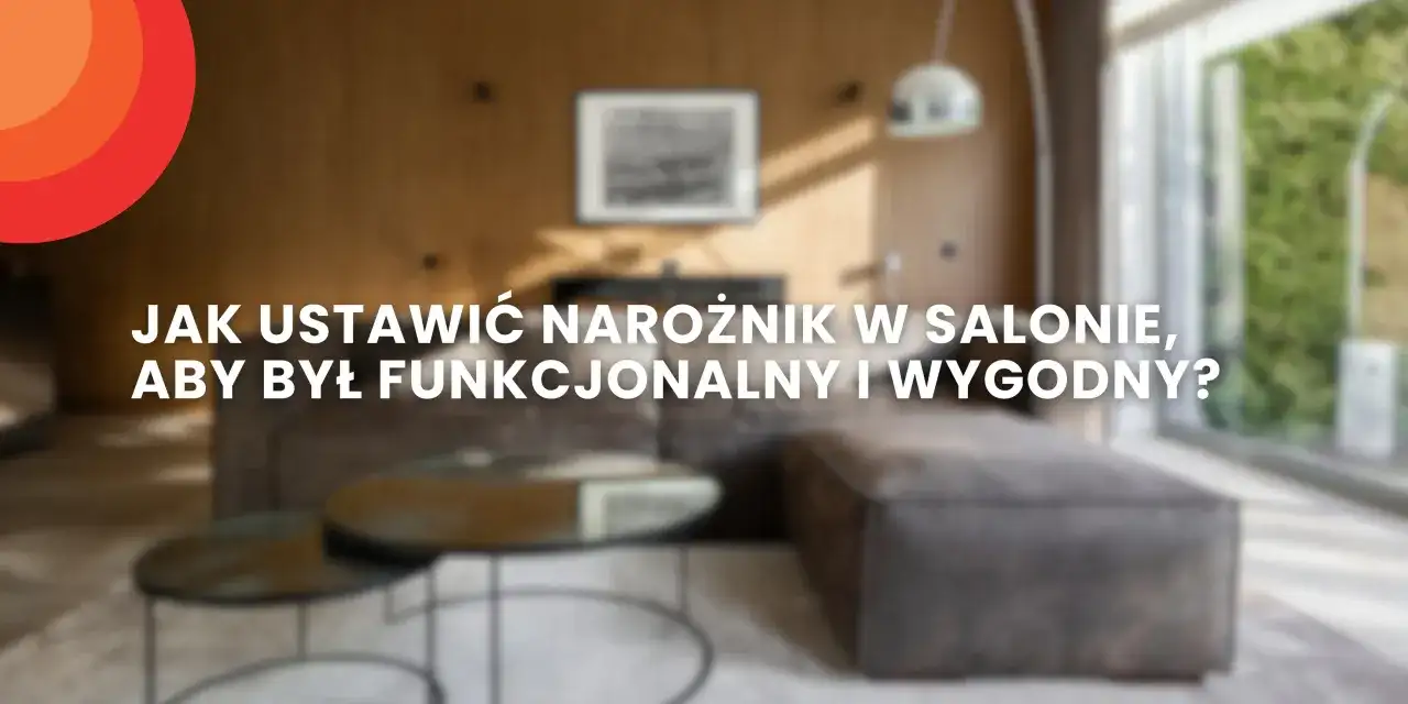 Nowoczesny narożnik na środku salonu, otoczony minimalistycznymi stolikami kawowymi.