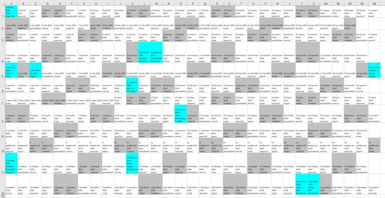 Jak stworzyć kalendarz w Excelu - proste sposoby na łatwe tworzenie