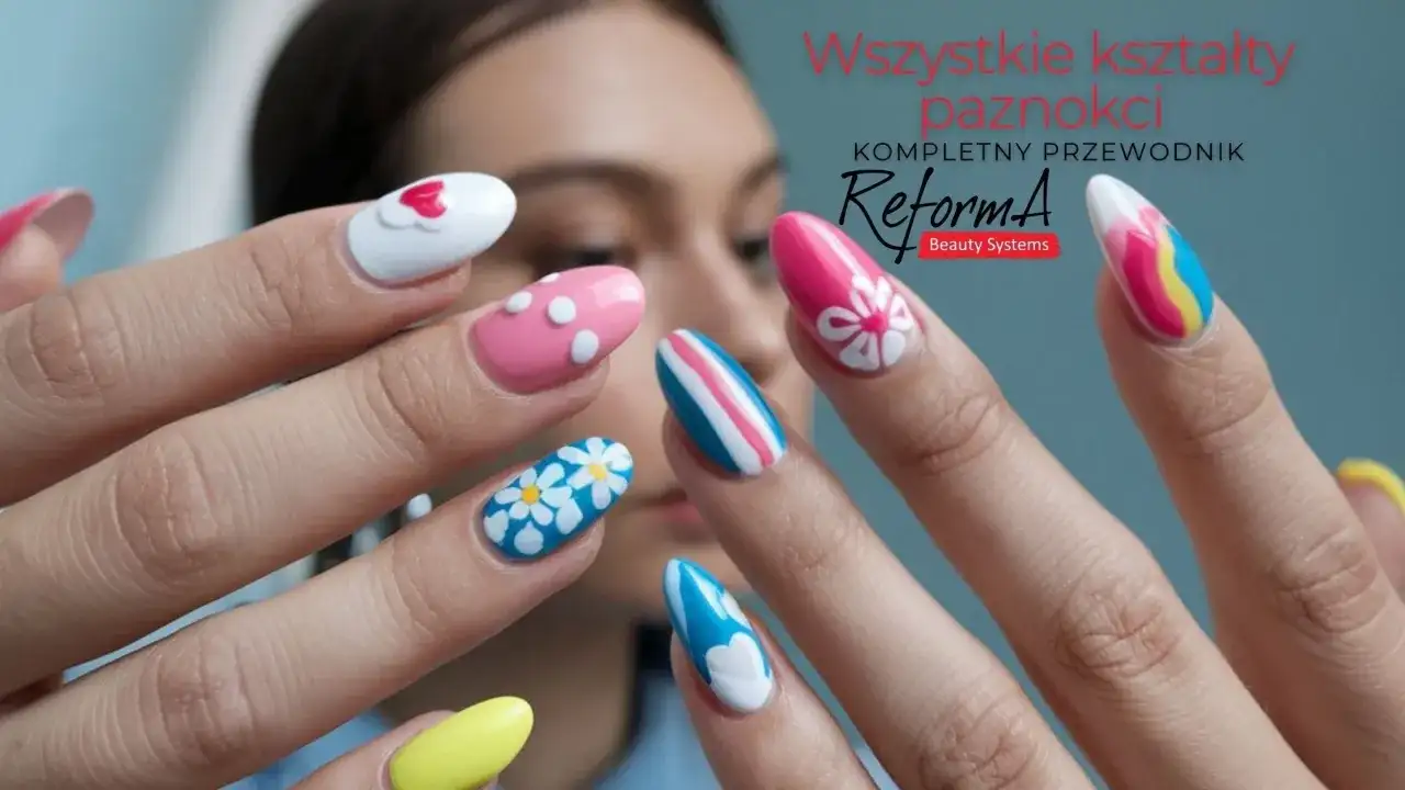 Kolorowe paznokcie z wzorami: serca, kropki, kwiatki, paski. Dowiedz się, co to manicure hybrydowy i jak go wykonać.