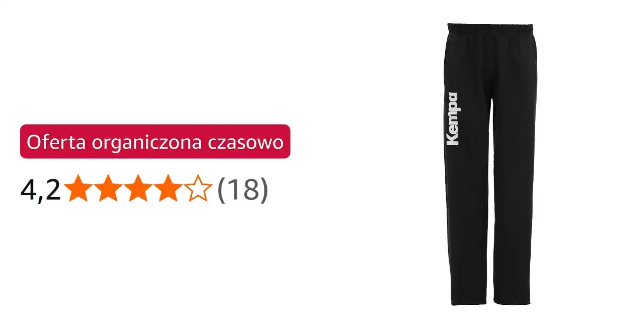 Czarne spodnie Kempa dla dzieci, idealne na treningi bramkarskie.
