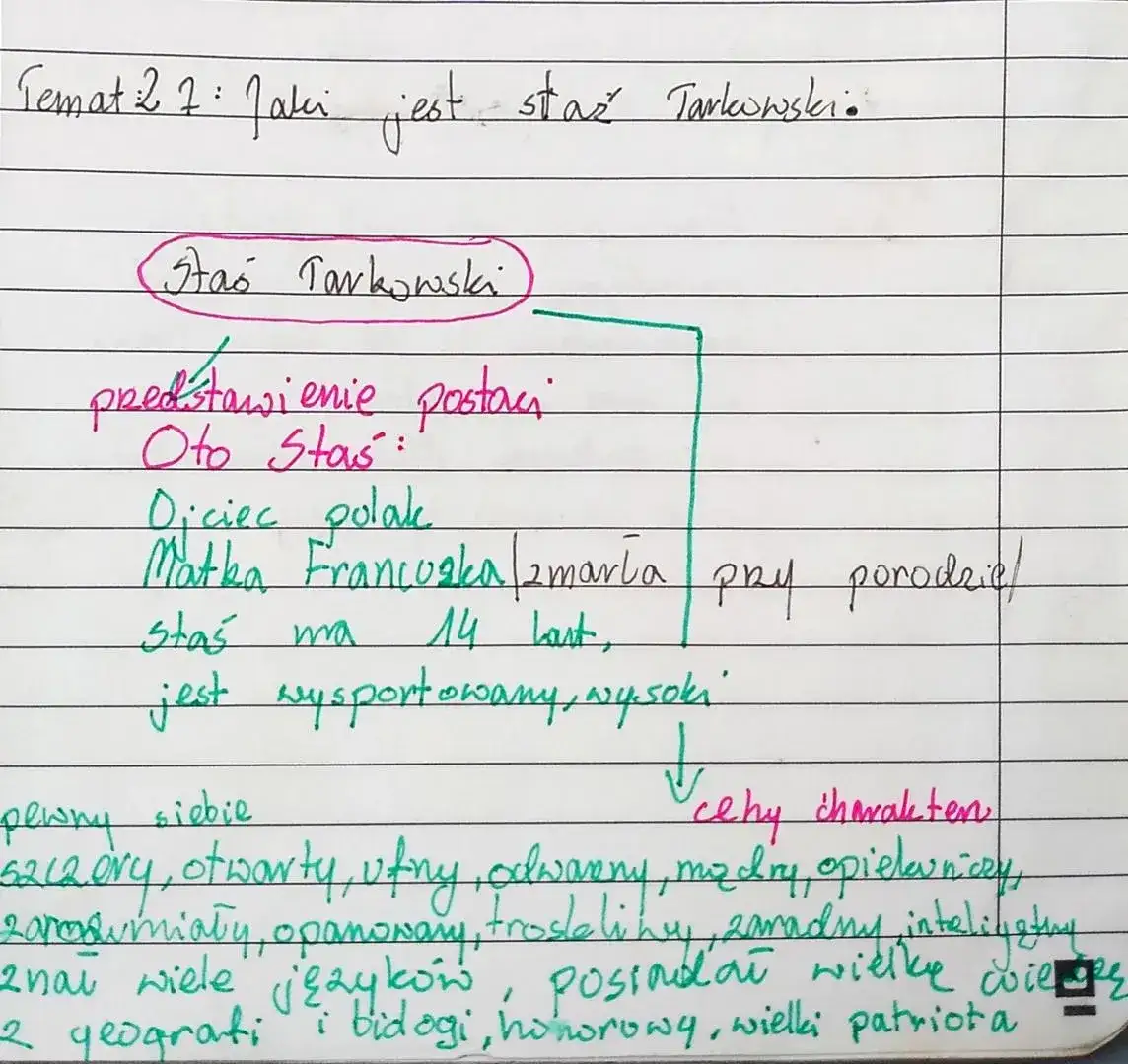 Opis Stasia Tarkowskiego - Charakterystyka i cechy osobowości Staś Tarkowski