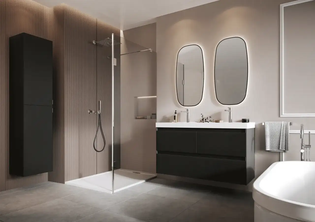 Meble łazienkowe z umywalką nablatową: funkcjonalność i styl