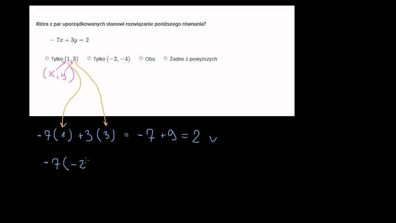 Rozwiąż równanie i upewnij się, że rozwiązanie jest poprawne