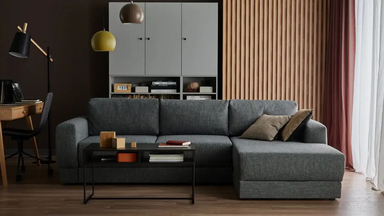 Szara kanapa: 100+ inspiracji, jak ożywić ją kolorem i stylem