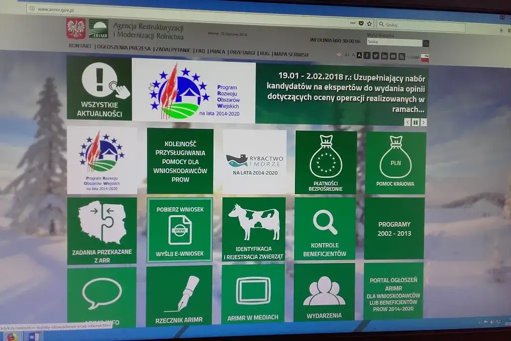 Logowanie do systemu wniosków ARiMR: instrukcje dla użytkowników