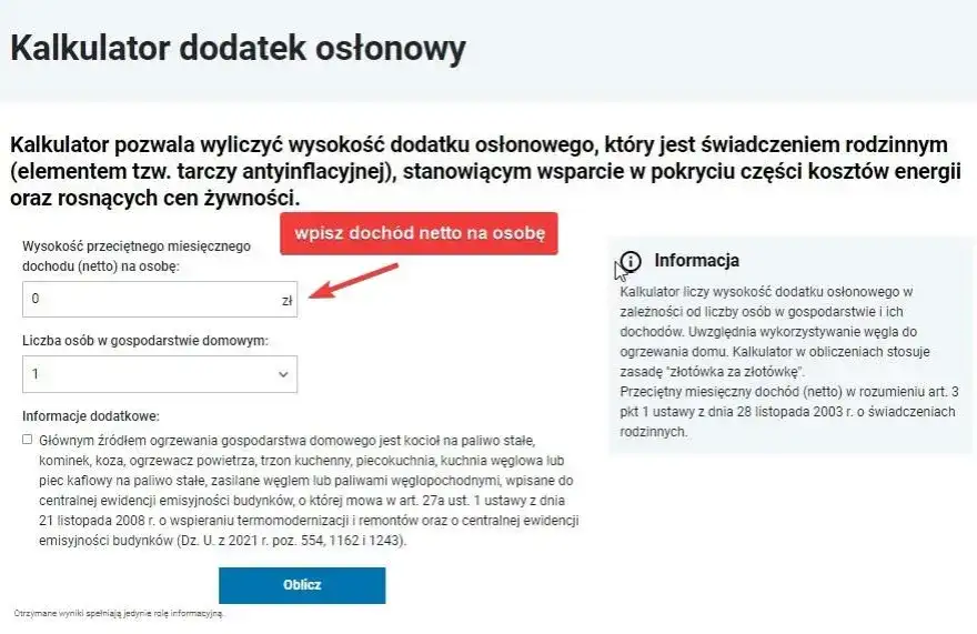 Kalkulator dodatku mieszkaniowego online - Oblicz swoje prawo do dodatku