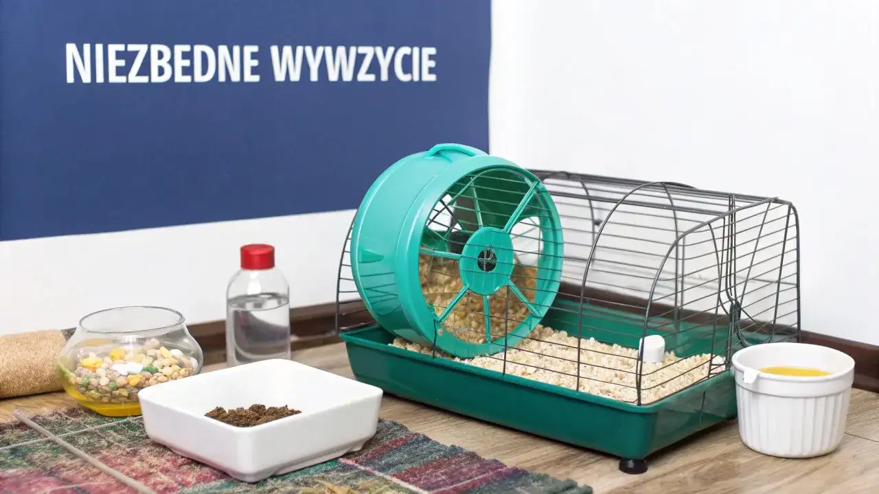Klatka chomika z kołowrotkiem i akcesoriami. Dowiedz się, co ile trzeba sprzątać klatkę chomika, by zapewnić mu czystość i komfort.
