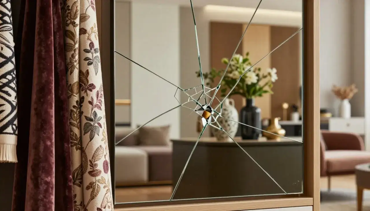 Pęknięte lustro w szafie? Zmień wadę w zaletę! Maskowanie i naprawa