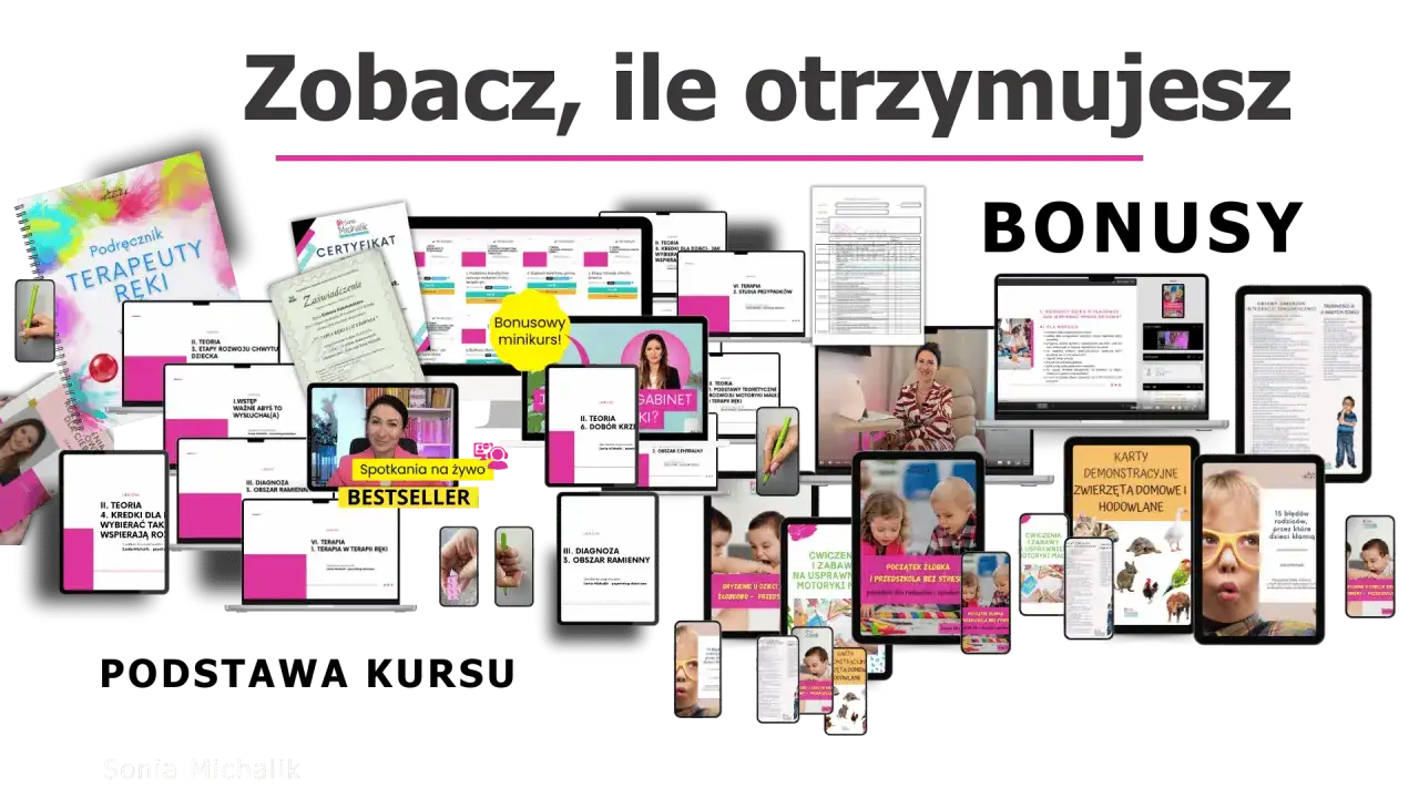 Podręcznik terapeuty ręki, certyfikaty, kursy online i spotkania na żywo. Praca terapeuty ręki to pomoc dzieciom.