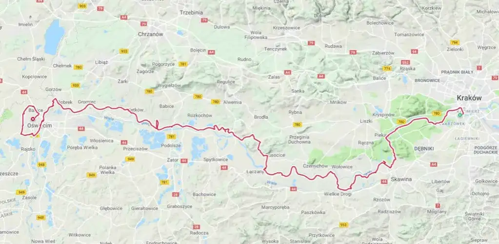 Trasa rowerowa Oświęcim Kraków - odkryj piękno i wyzwania szlaku