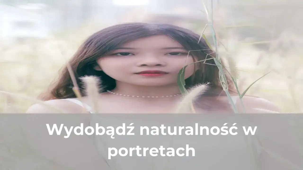 Portret młodej kobiety w otoczeniu trawy. Jej spojrzenie jest bezpośrednie, a na szyi ma delikatny naszyjnik. To piękne zdjecia ludzi.