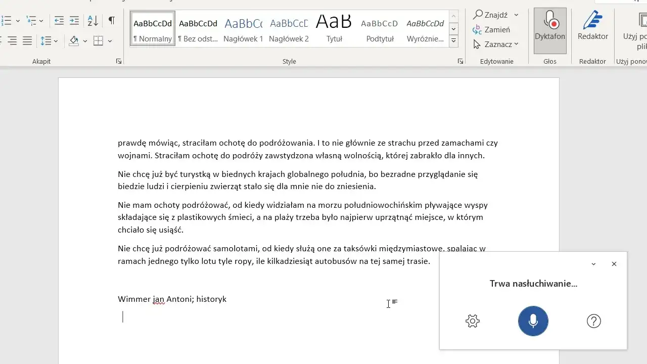 Dyktowanie w Wordzie: Jak pisać teksty głosem? Instrukcja krok po kroku