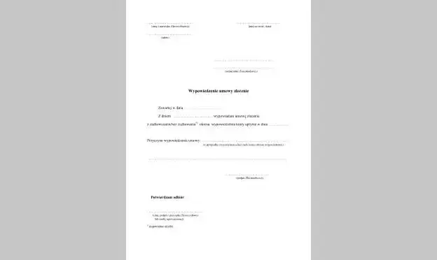 Jak napisać wypowiedzenie umowy zlecenia - wzór i ważne informacje