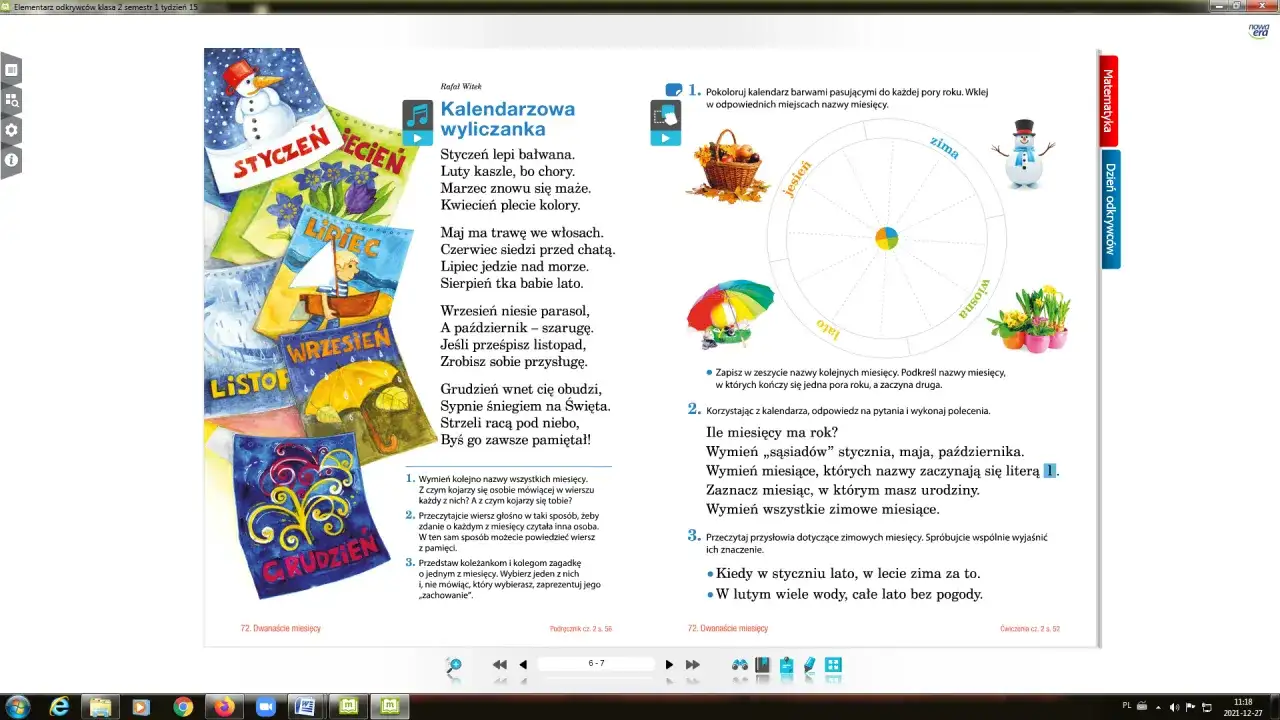 Kalendarzowa wyliczanka wiersz - odkryj magiczny świat miesięcy