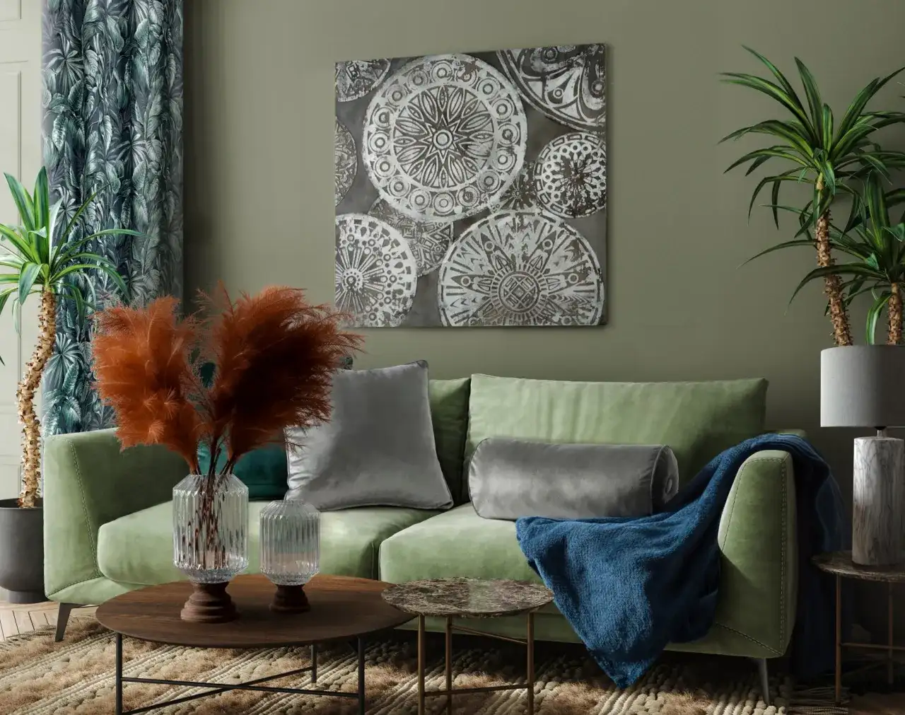 Zielona kanapa jakie dodatki – stwórz harmonijną przestrzeń w salonie