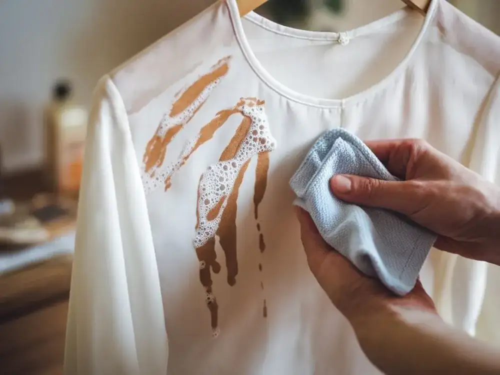 Jak usunąć plamę z pudru z białej bluzki? Sprawdzone metody!