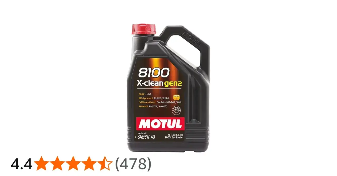 Czarna butelka oleju silnikowego Motul 8100 X-clean gen2 SAE 5W-40.