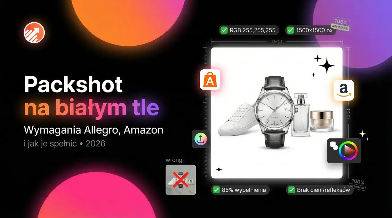 Jak zrobić zdjęcia na białym tle dla Allegro i Amazon: zegarek, buty i kosmetyki na idealnym, czystym tle.