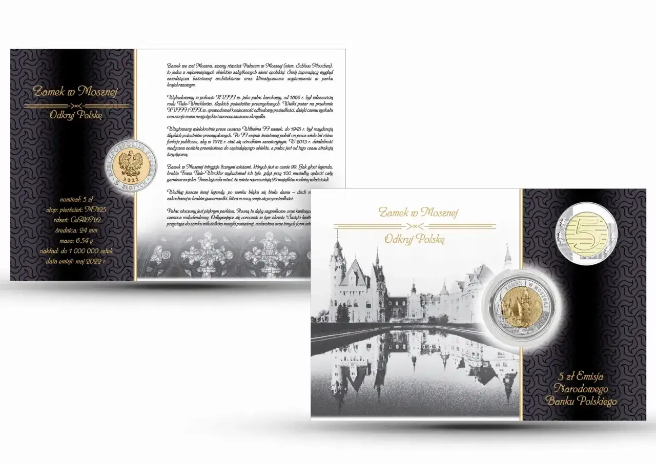 5 zł zamek w Mosznej - poznaj szczegóły i wartość tej monety