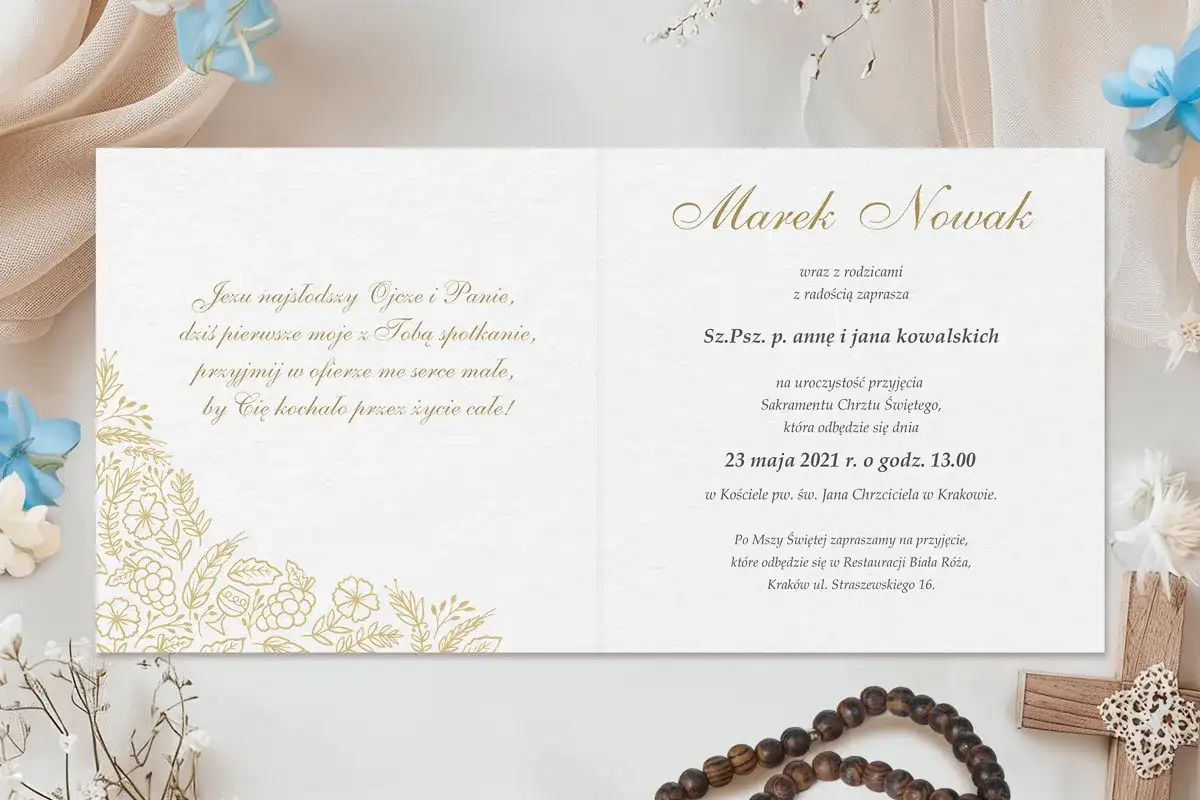 Jak stworzyć idealne zaproszenie na chrzest dla matki chrzestnej? Poradnik