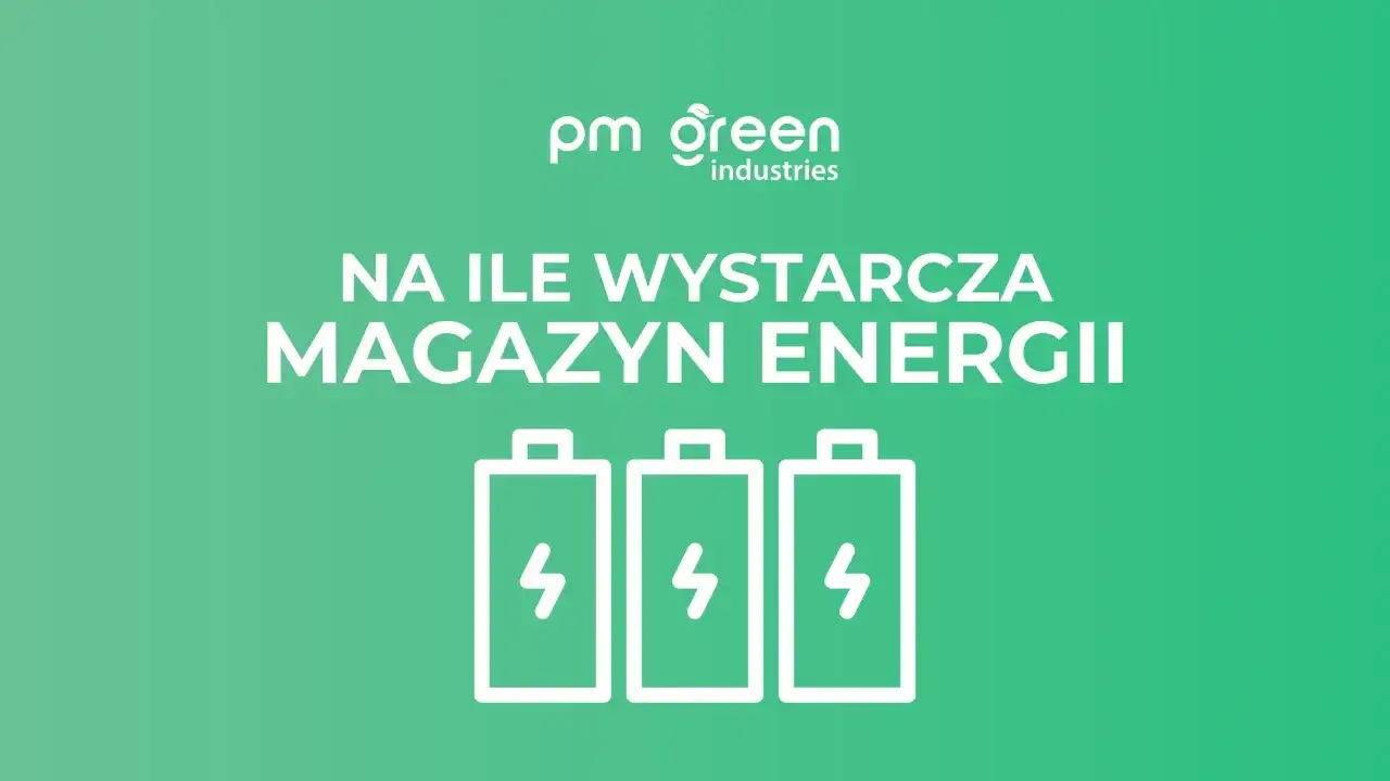 Na ile wystarczy magazyn energii 5 kW? Grafika z trzema ikonami baterii symbolizuje pytanie o pojemność magazynu energii.