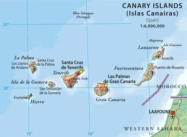 Mapa detallado de las Islas Canarias en España para tu viaje perfecto