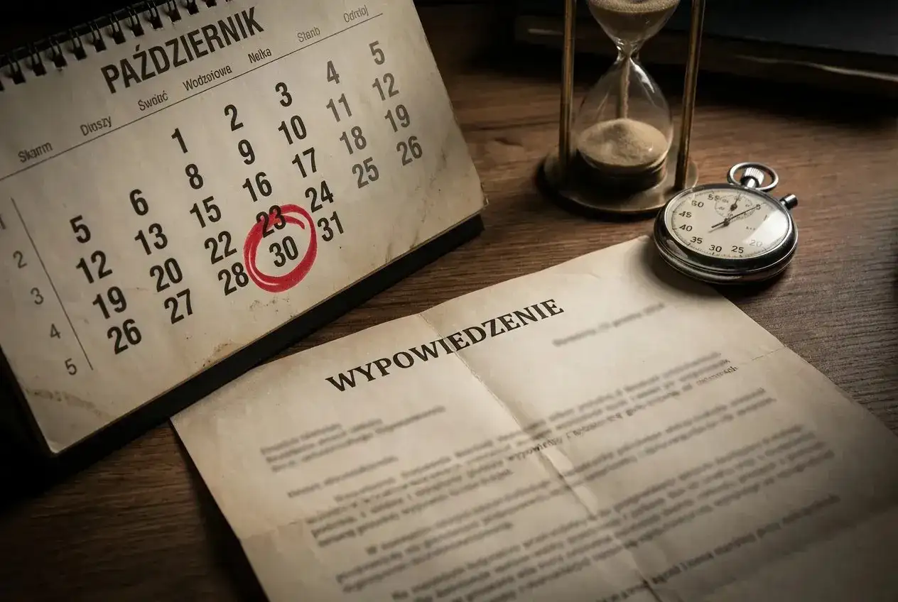 Kalendarz z zaznaczonym 30 października, klepsydra i stoper. Ile przed rozprawą przychodzi wezwanie?