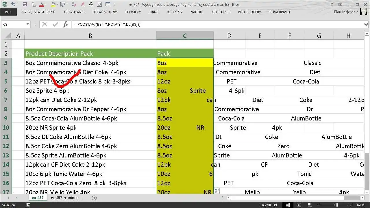 Excel: Usuń część tekstu z komórki - 5 skutecznych metod