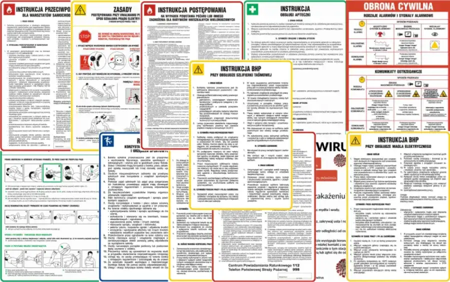 Jakiego koloru oznaczona jest instrukcja bhp i co to oznacza dla bezpieczeństwa?