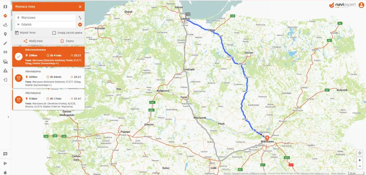Gdańsk: Która trasa najlepsza? Czas, koszty, komfort jazdy.