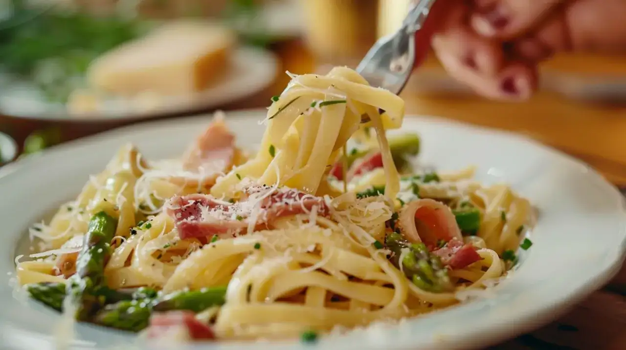 Makaron ze szparagami i szynką: Smaczny przepis na obiad
