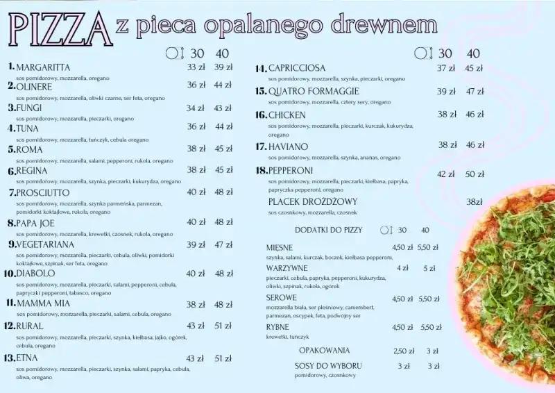 Pyszna pizza w Skalnym Dworku Brenna - sprawdź menu i zamówienie
