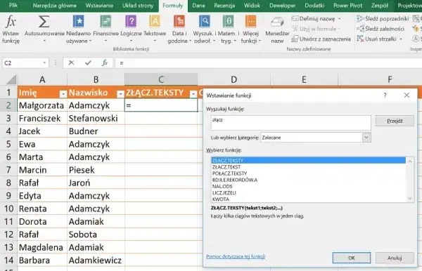 Poznaj 5 najskuteczniejszych sposobów jak połączyć tekst w excelu